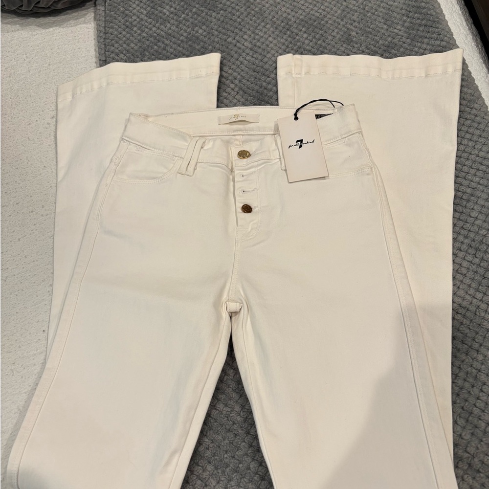 7 For All Mankind White Jeans